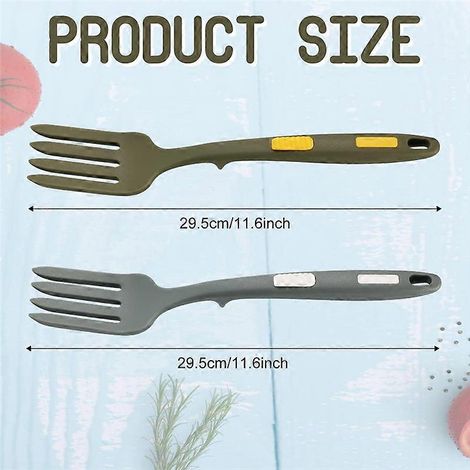 Lot de 2 fourchettes souples en silicone, fourchettes de cuisine en silicone, résistantes à la chaleur (1/5)