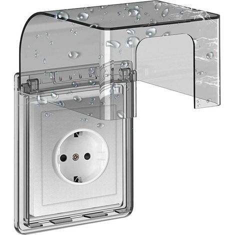 Copripresa elettrica a parete impermeabile tipo 86, presa di corrente impermeabile, copriinterruttore autoadesivo, 10,8x7,5x12,3 cm, per prese di bagno e cucina (1/4)