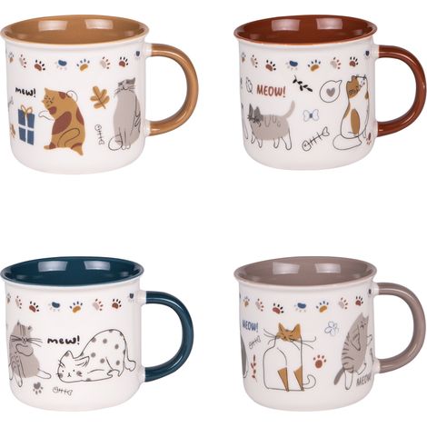 Table Passion - Coffret de 4 mugs Chat 35 cl