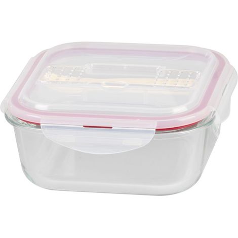 Dose MagicHome, quadratisch, mit Deckel, 1200 ml, mit Besteck, Clip