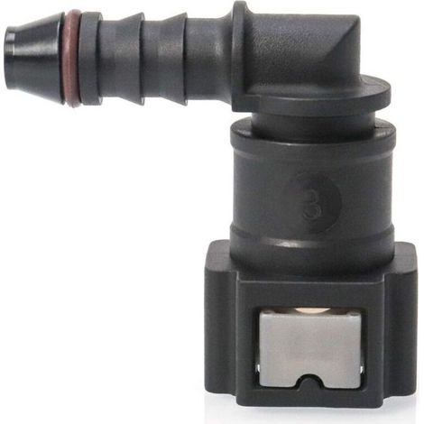 Lot de 2 Connecteur de Tuyau de Carburant de Voiture, Raccord durite Essence, connecteur Rapide à 90 degrés, Plastique 7.89mm Connecteur ID6