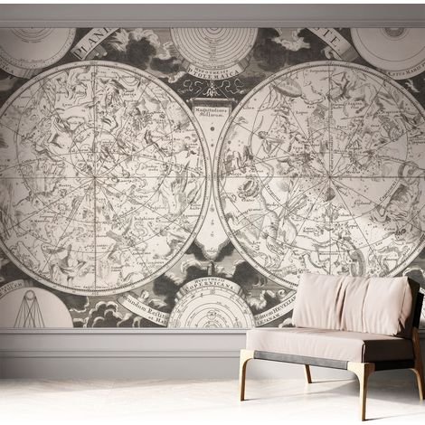 Papier peint adhésif décoratif pour chambre et salon Design moderne à poser facilement Carte stellaire 312x219 cm (1/5)