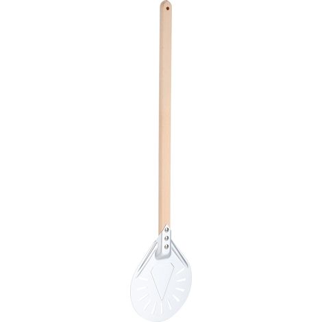 Pelle à pizza avec manche en bois amovible 60 cm, antidérapante, ronde, pour pizza, ustensiles de cuisine (7 pouces) (1/5)