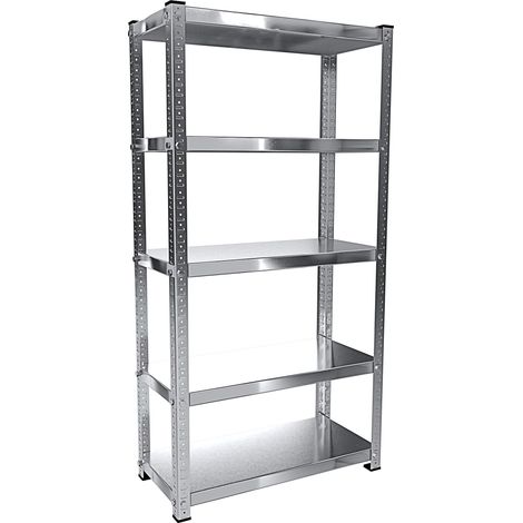 2 Scaffali In Metallo Scaffale Con 5 Ripiani Regolabili Ideale Per Garage Officina Cantina Capannone Magazzino Design Modulare 187 x 100 x 30 cm - Set: 2