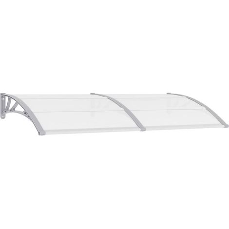 Marquesina para puerta PC gris y transparente 200x75 cm vidaXL