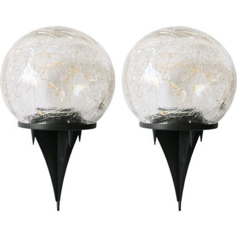 Lampe solaire boule verre craquelé pelouse imperméable ornement jardin paysager enfoui villa extérieur lampes terrasse (1/3)