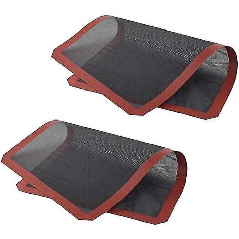 Set mit 2 Silikon-Backmatten, antihaftbeschichteten Ofenmatten, perforierten Gittermatten, Matten für Brot und Kekse, d (1/5)