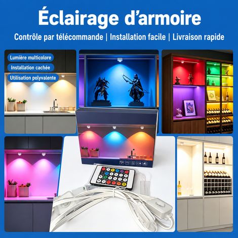 Guirlande LED d'ambiance USB direct 5 mètres 10 lampes RGB Bluetooth et télécommande 16 × 12 × 3,5 cm 175 g – Livraison gratuite