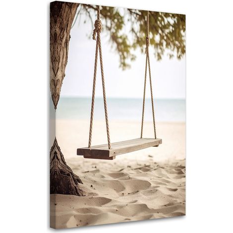 Tableau déco Balançoire plage mer dunes 40x60 (1/4)