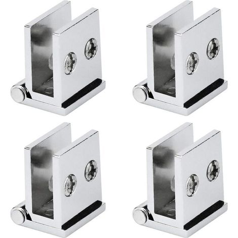 Cerniere per porte in vetro – Set di 4, apertura a 0°, adatte per cucine, vetrine e box doccia, spessore vetro 8–12 mm