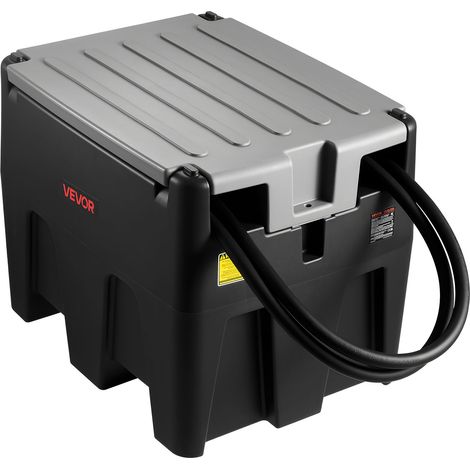 VEVOR Tragbarer Dieseltank, 220 L Fassungsvermögen & 48L/min Durchflussrate, Gaskraftstofftank mit 12 V Transferpumpe & 4 m Gummischlauch, PE-Diesel-Transfertanks für Kraftstofftransport, Schwarz (1/5)