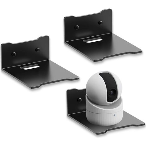 CCYKXA Set of 3 Small Black Wall Shelves, No Drilling Required, for Small Items, Wall Shelf, No Drilling Required, 12 x 14.5 x 6 cm, Decorative Wall Shelves for Living Room (1/5)