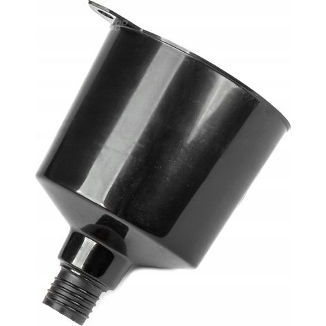 Entonnoir universel ovale en plastique noir pour carburant, liquide et eau, 12 cm, amio-04043 (1/3)