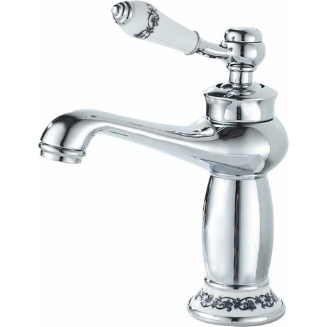 Bathroom Basin Mixer Tap, Single Lever Bathroom Faucet Chrome, for Bathroom Sink or Basin, Hot and Cold Adjustable Basin Mixer Tap (1/5)