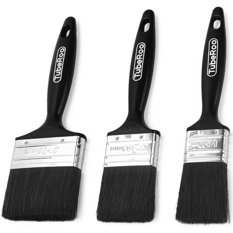 Lot de pinceaux de peinture, 37, 50, 75 mm, pour peinture, huile de bois et peinture murale, pour lasure sur bois, kit de pinceaux plats, pinceaux de peinture pour métal, pinceau de surface (1/5)
