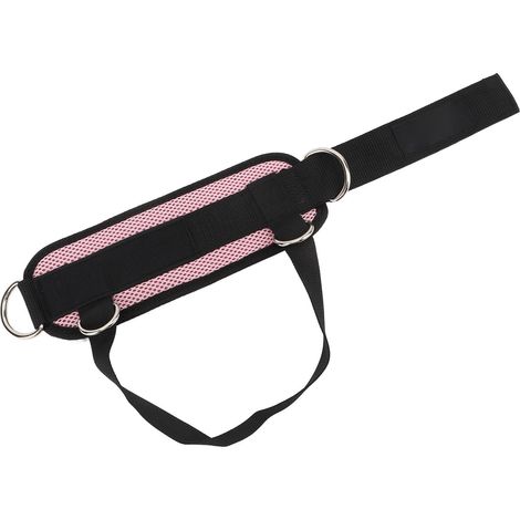 Sangle de cheville ajustable et sécurisée, polyvalente, pour machine à câbles de musculation (rose). (1/5)