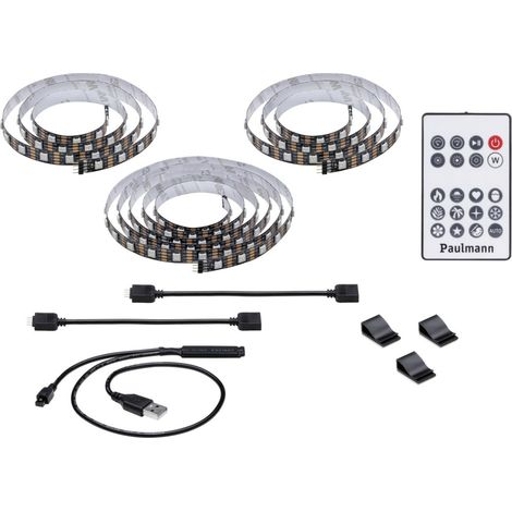Paulmann Entertain USB LED Stripe 3,1 m RGB dimmbar, für 75 Zoll Fernseher LED Stripe