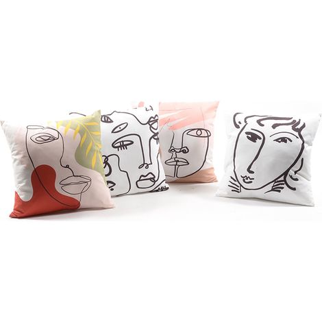 Cuscino imbottito ''Face'' per divano in poliestere sfoderabile 40 x 40 cm per interno