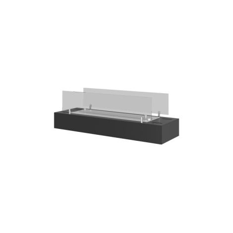 FIREBOX 600 - Biocamino da appoggio nero opaco, inserto a bioetanolo tipo freestanding con Vetro protettivo (1/5)