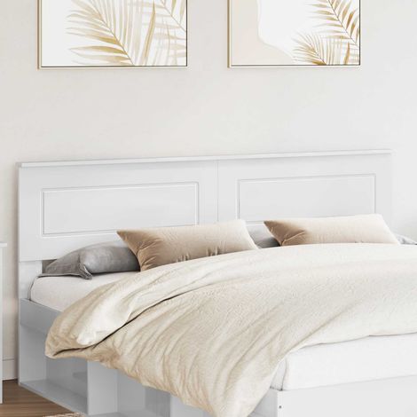 vidaXL Tête de lit Blanc Brillant Bois d'ingénierie (1/5)