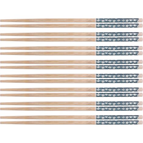 Ensemble de 8 paires de baguettes en bambou réutilisables de style japonais classique pour la maison et le restaurant (1/5)