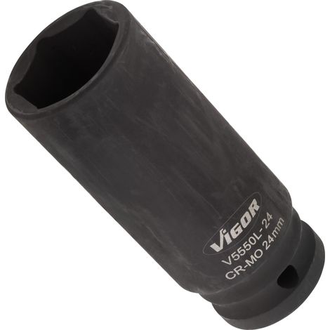 VIGOR Messwerkzeuge V5550L-24 Vierkant hohl 12,5 mm (1/2 Zoll) Außen-Sechskant Profil 24 (1/4)