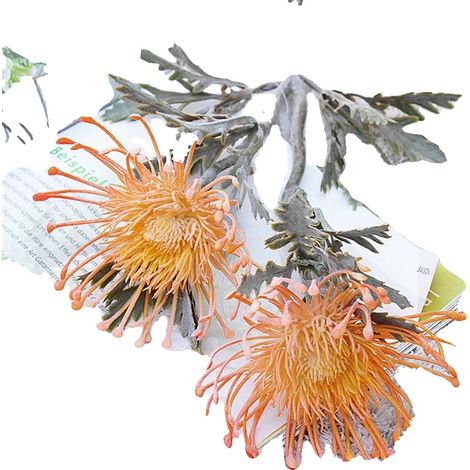 Fiori artificiali, decorazione per interni, uso interno, arancione, 3 pezzi (1/2)
