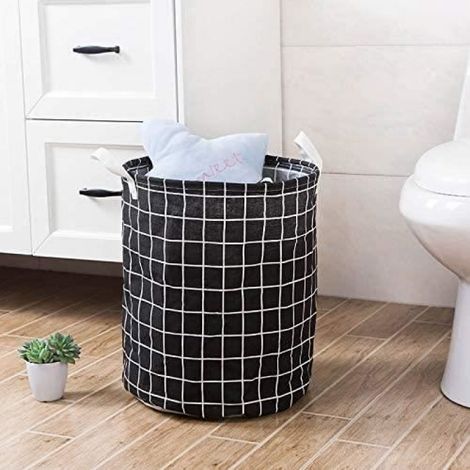 Panier à Linge - Tissu Imperméable - Portable - Grande Capacité - Noir (1/4)