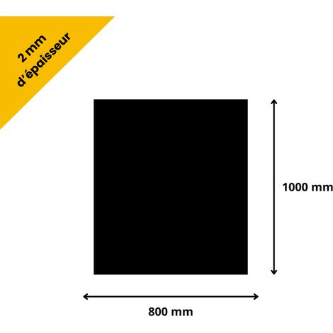 Plaque verre acrylique noir 2 mm - 80 x 100 cm (800 x 1000 mm) - Verre synthétique - Plaque PMMA XT - Plexiglass (1/4)
