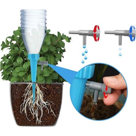 Kit de Goutte à Goutte Bouteille, 24 Pièces Cône d'Arrosage Automatique Interieur avec Vannes, Irrigation Systeme Arrosage Goutte a Goutte pour Jardin Maison Potager Arrosage Plante Vacances (1/5)