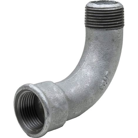 Coude grand rayon galvanisé 90° M-F 1" (26/34)