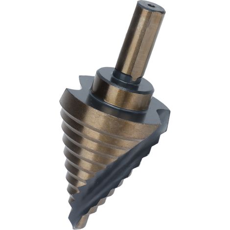 1/4"-1-3/8" Spiral Step Drill Bit, Yellowed Step Drill Tool (1/5)
