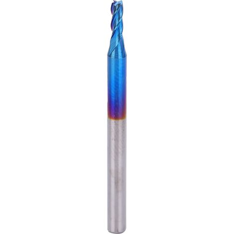 Fraise 4 dents en carbure tungstène revêtement NanoBlue, queue droite CNC (2 x 3,175 x 5 mm) (1/5)