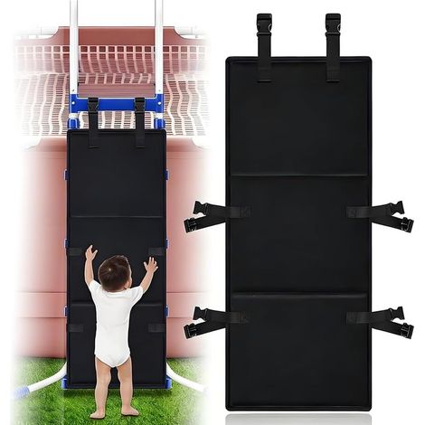 Ladder protector for bunk beds, 78 x 38 cm, foldable, with adjustable buckles, 600D Oxford fabric, prevents ladders from falling (Black) (1/5)