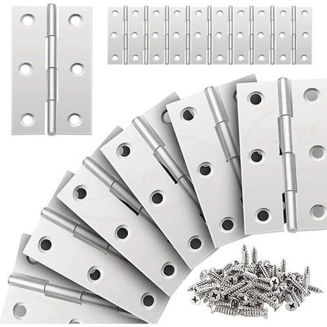 20 Pièces Charniere Inox Charniere Porte Placard Pliant Plate Charnière 66 38mm pour La Maison Meubles Matériel Armoire Garde Porte Tiroir avec Vis (1/4)