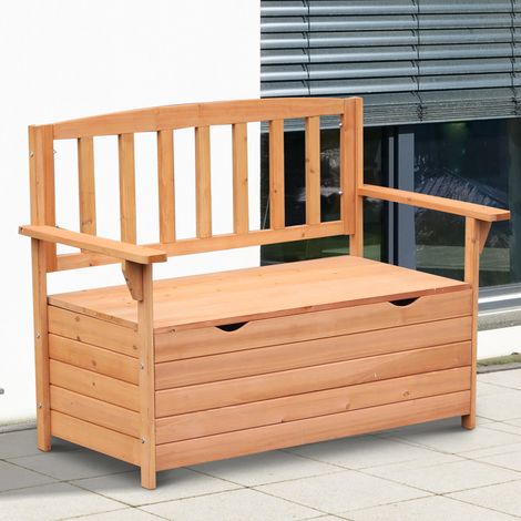 2-Sitzer-Gartenbank mit Holzablagefach