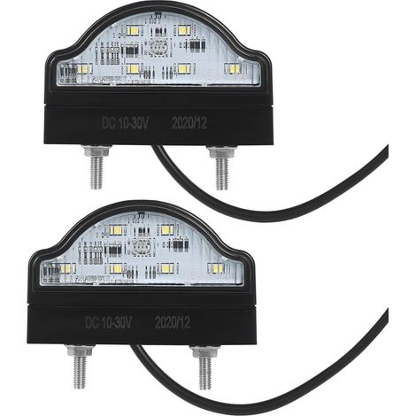 Lot de 2 feux de plaque d'immatriculation LED 1224 V étanches, parfaits pour voiture, remorque, camion, bateau (1/5)