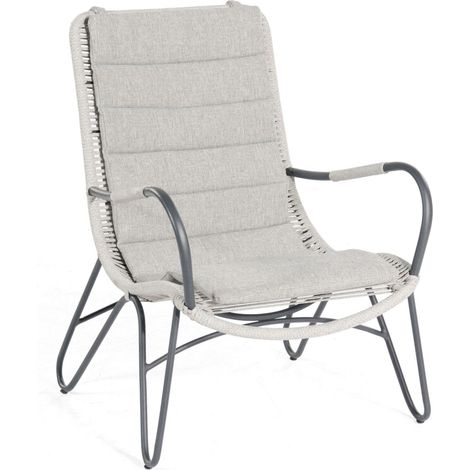 Sonnenpartner Charité Loungesessel silbergrau Relaxsessel Aluminium mit Polyrope (1/5)