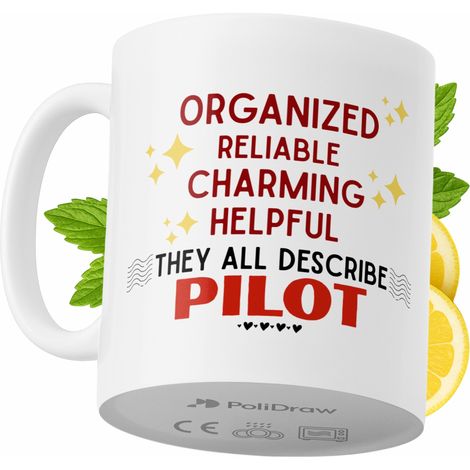 Tazza da caffè/tè divertente e umoristica per un pilota, con grafica e testo divertenti. Tazza ideale per compleanni, onomastici e festività. Tazza premium per occasioni speciali, per casa, ufficio, l