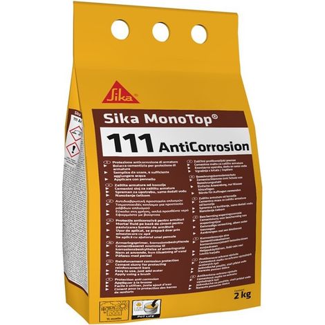 Sika MonoTop-111 AntiCorrosion 2 kg – Protection anticorrosion des fers à béton et pont d’adhérence