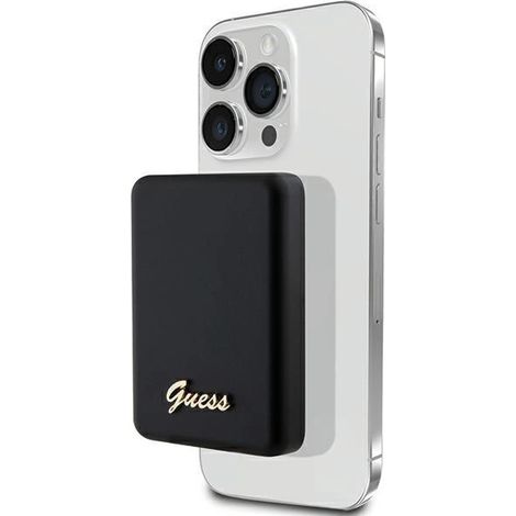 Powerbank induttivo Guess 15WGUPBM5ALGSGK 5000mAh nero/nero con logo MagSafe in metallo. (1/5)