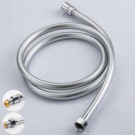 Duschschlauch, Universal-G1/2-Anschluss, verdrehsichere PVC-Optik mit Korrosions- und Verdrehschutz, hitzebeständig, verchromt, 2000 mm (1/5)