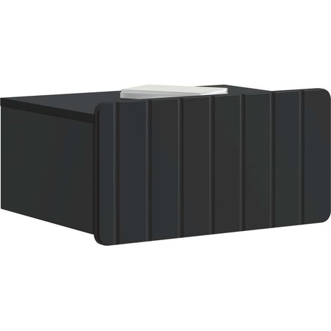 Maison Exclusive - Mobiletto da notte a muro con cassetto Nero 49 x 34,5 x 24 cm