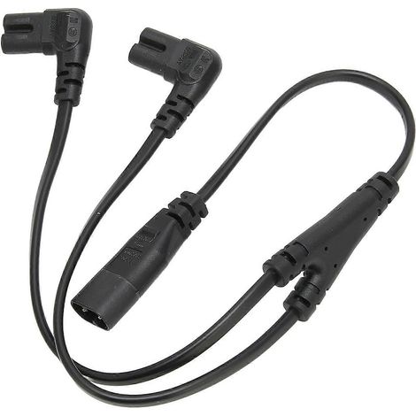 Câble secteur IEC320 C8 vers double C7, mâle vers femelle, séparateur 1 entrée 2 sorties pour moniteur LCD et lampe de bureau, 100-240V, cordon d'alimentation AC fendu, connecteur 2 broches, accessoir (1/5)