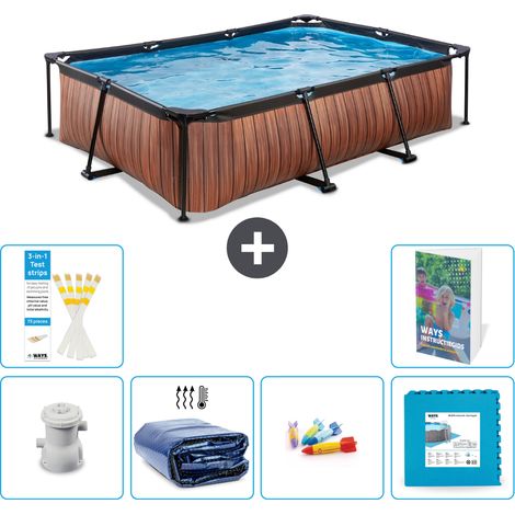 Exit-toys Piscina Exit Rectangular - Efecto madera - 300x200x65 cm - 7-piezas  S229 (1/5)