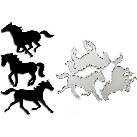 Matrices de découpe en métal motif cheval, pochoir de gaufrage pour scrapbooking et moule à cartes
