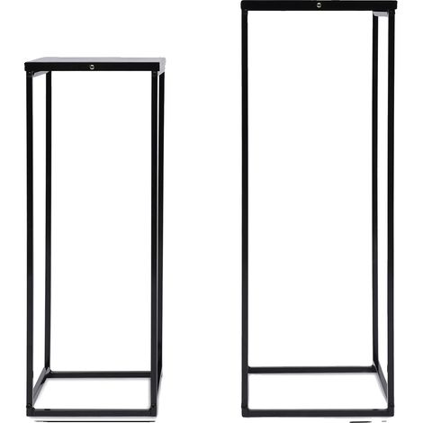 Soportes para plantas, de metal resistente, versátiles para uso interior y exterior, color negro. (1/2)