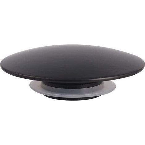 Bonde de lavabo 66 mm noir mat avec bouton-poussoir, pièce de rechange pour la plupart des lavabos de cuisine ou de salle de bain, en laiton. (1/5)