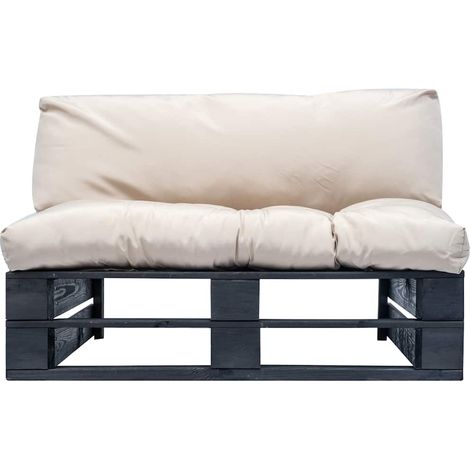 Maison Exclusive - Garten-Palettensofa mit Sandfarbigen Kissen Ki (1/5)