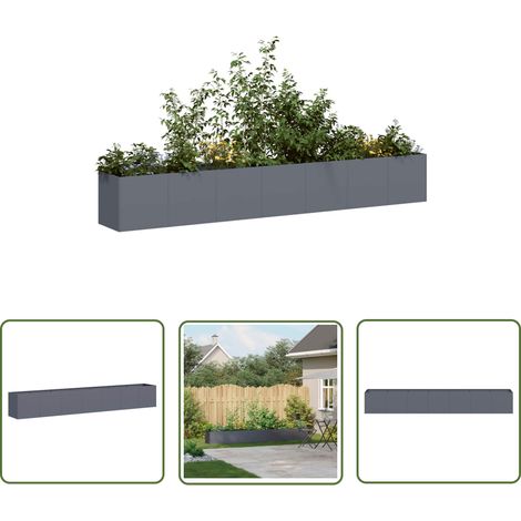 vidaXL Jardinière anthracite 280x40x40 cm acier laminé à froid (1/5)